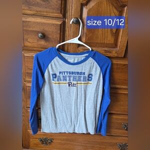 Pittsburgh Panthers Kids Long Sleeve Tee - Blue and Gray